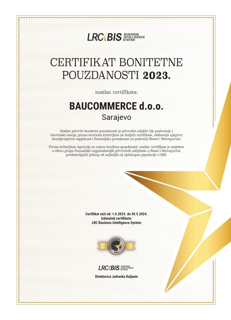 Certifikat bonitetne pouzdanosti 2023