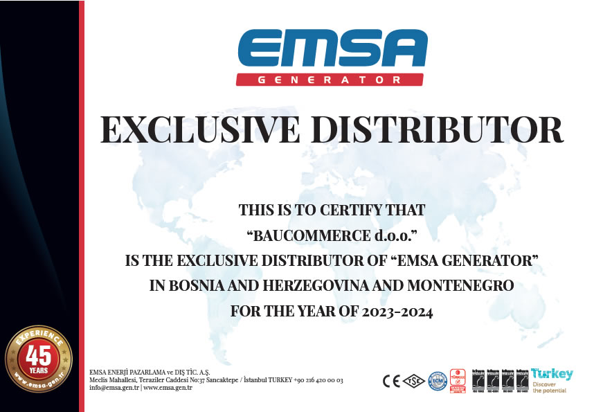 Ekskluzivni distributer EMSA Generators za 2023-2024. godinu